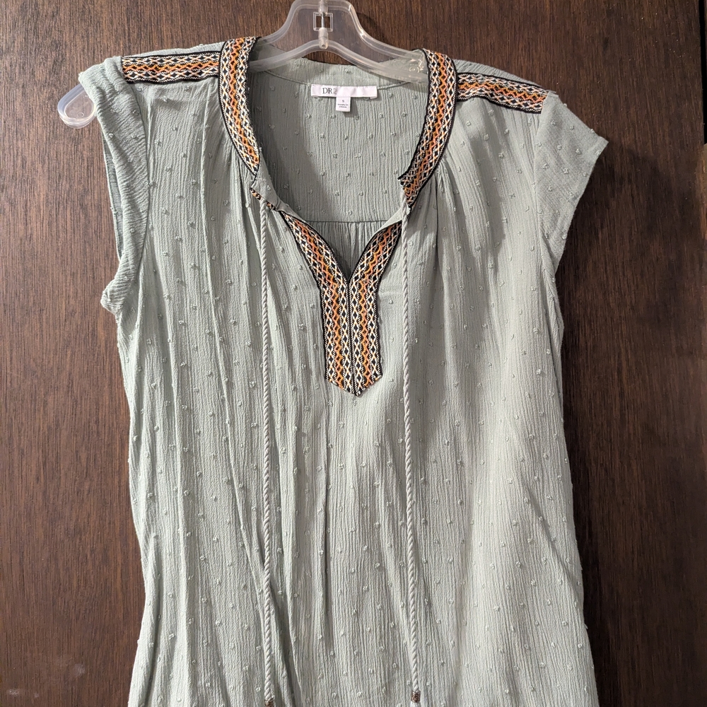 DR2 Sage Green Embroidered Blouse